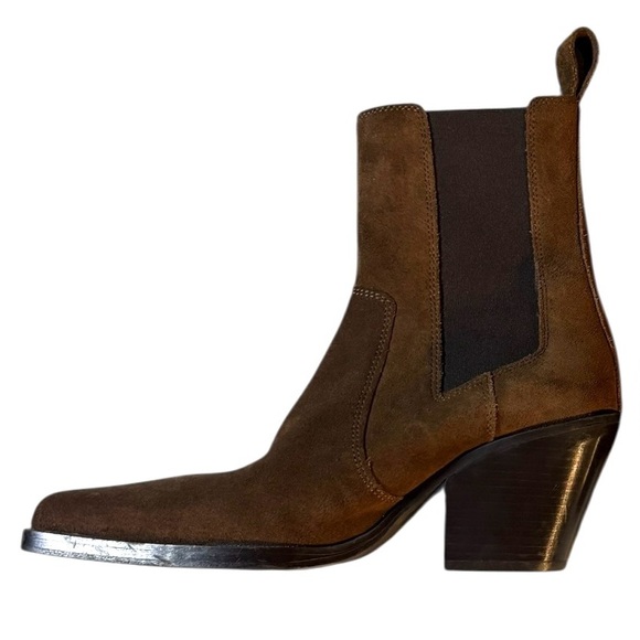 ZARA Brown Suede Heeled Ankle Boots in Sz 36 (6) - Picture 7 of 9